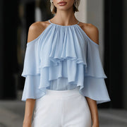 Elegant Ruffled Blouse for Women - Versatile Summer Top