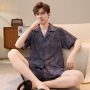 Casual Summer Cardigan Set for Men - Thin Ice Silk