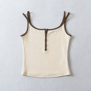 Off-White Orange Olive Camisole Tops for Women