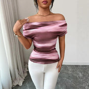 Summer Off-Shoulder Crop Top for Women - Ruffle Sleeve Party Wear