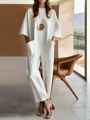 Women's Casual Wide-Leg Pocket Jumpsuit
