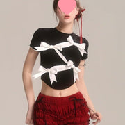 Elegant Black Bow-Neck Top for Women