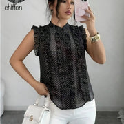 Polka Dot Sleeveless Blouse