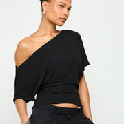 Flattering Off-the-Shoulder Batwing Top for Women