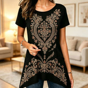 Elegant Gold Baroque Blouse for Women