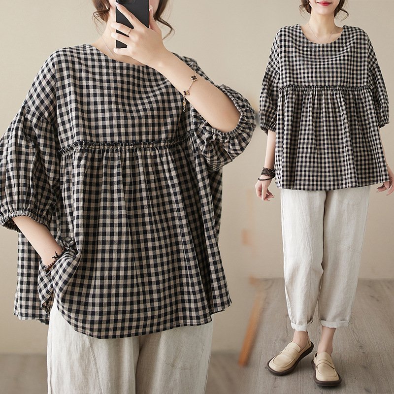 Retro Korean Chic Women's Crew-neck Pullover Sweater