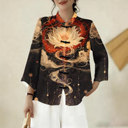 Retro Digital Printed Loose Top for Women