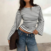 Flared Sleeve Women's Long-Sleeved Shirt