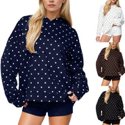 Cozy Polka-dot Sweatshirt Hoodie for Women