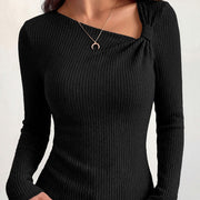 Cozy Long-Sleeve Ribbed Pullover Sweater