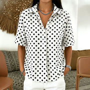 Polka Dot Blouse Loose Fit Workwear Top