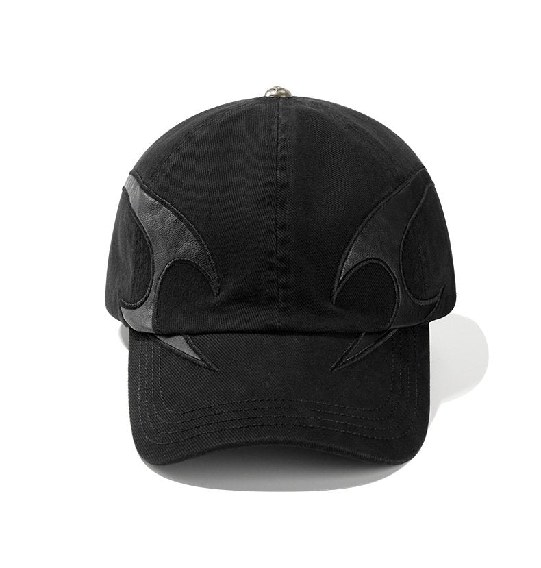 Dark Flame Washed Distressed Denim Baseball Cap