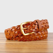 Vintage Leather Belt - Hand-Woven, Vegetable Tanned