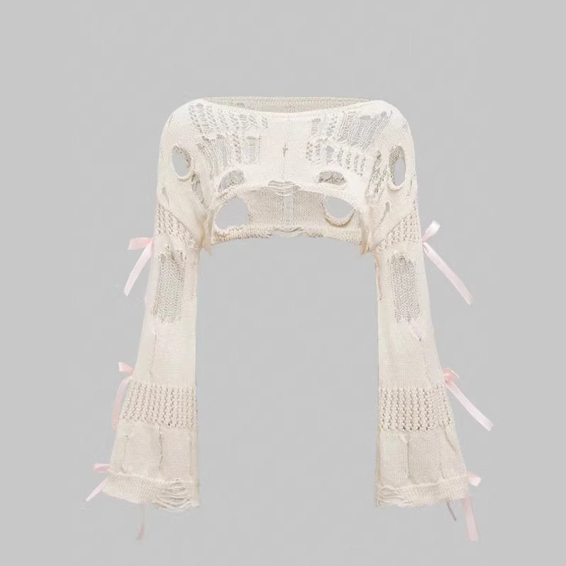 Elegant Vintage Lace-up Sweater for Women