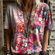 Floral Boho Loose Fit T-Shirt for Women