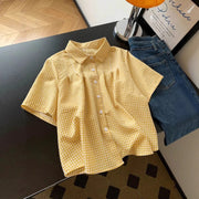 Elegant Plaid Button-down Shirt for Women