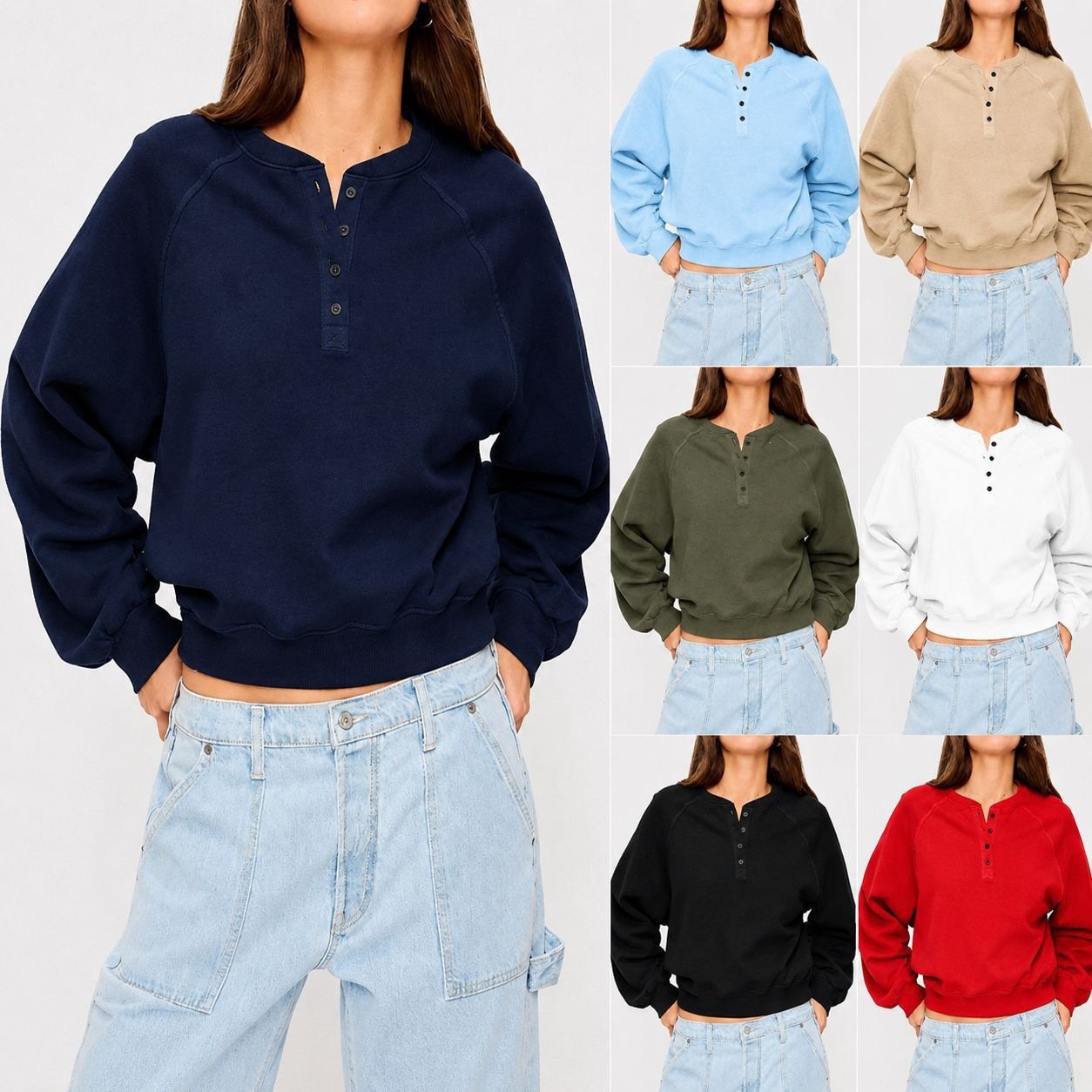Cozy Loose-fit Crew-neck Sweatshirt for Women