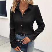 Elegant Long-sleeve Loose-fit Blouse for Women
