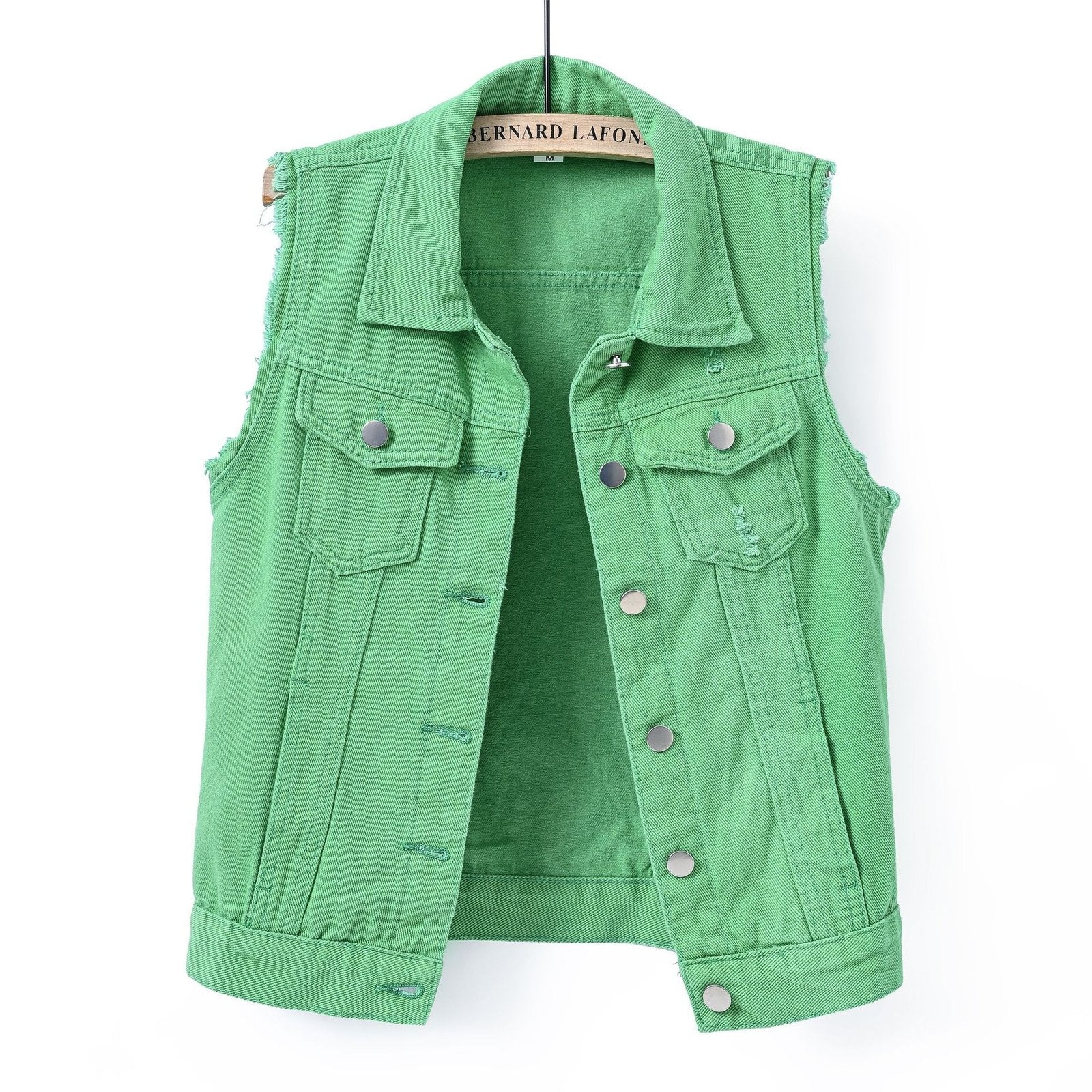 Women's Denim Vest with Multiple Colors - Slim Fit, Sleeveless Jacket