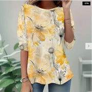 Unique Animal Print Round Neck Long Sleeve Top for Women