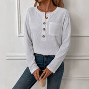 Cozy Long-Sleeve Waffle-Knit Top for Women