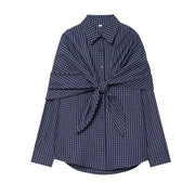 Layered Plaid Shirt for Women