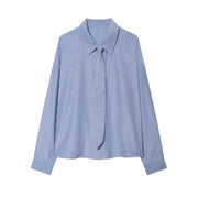 Casual Tie-Neck Long-Sleeve Shirt for Women