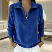 Cozy Autumn Hoodie for Women - Solid Color Long Sleeve