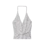 Pleated Sequin Top for Women - Chic & Versatile