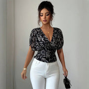 Women's Casual V-Neck Printed Dress