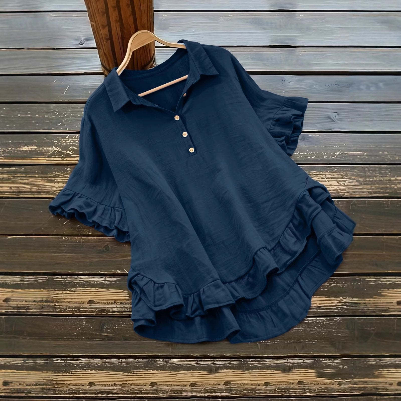 Elegant Plus-Size Loose Fit Rayon Top