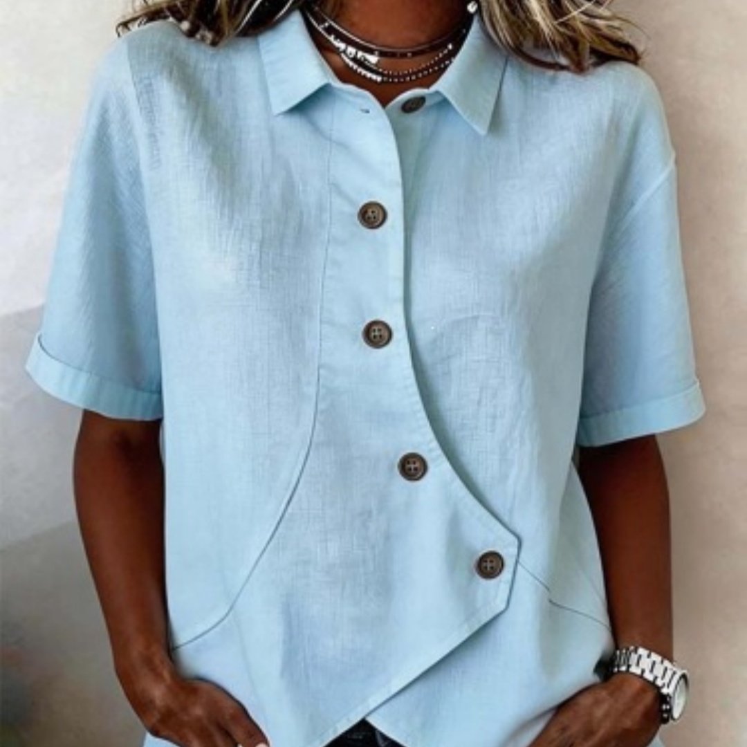 Casual Solid-Color Blouse for Women