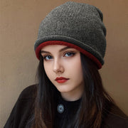 Winter Cashmere Colorblock Beanie for Women