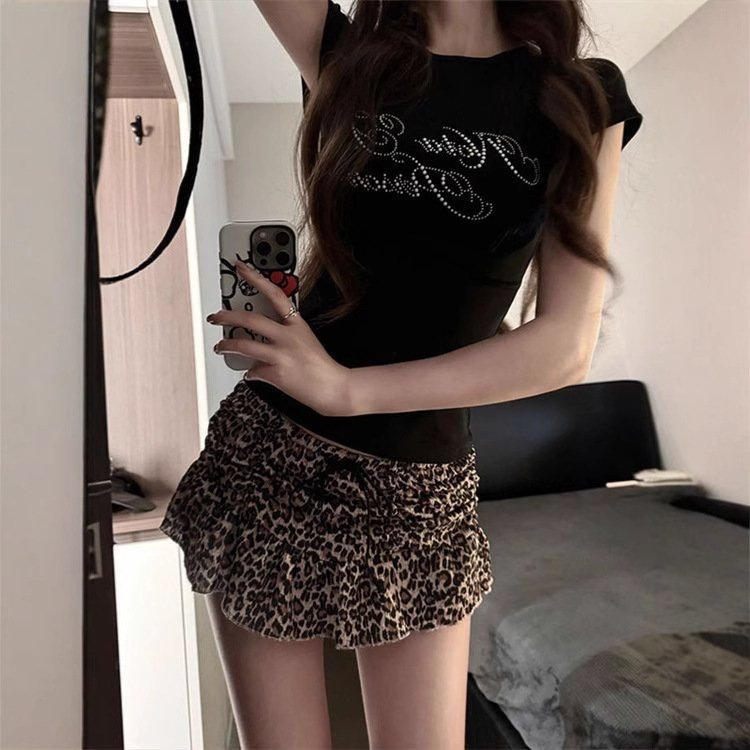 Slim Fit American Rhinestone T-Shirt for Women