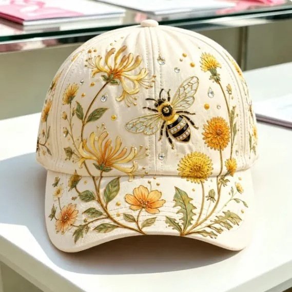 Korean-Style Printed Baseball Cap for Women