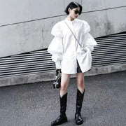 Elegant Bubble Sleeve Button-down Shirt