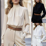 Elegant Long Sleeve Shirt with Lantern Sleeves