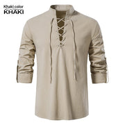 Men's Casual Long-Sleeve Henley Shirt