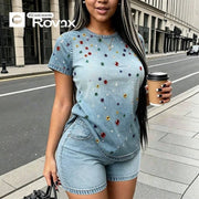 Vibrant 3D Printed Short Sleeve Tee