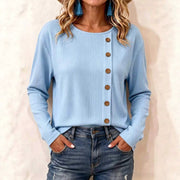 Corduroy Long-sleeve T-shirt for Women - Relaxed Fit & Comfortable