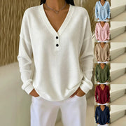 Women's Long-Sleeved Pullover Tops in Multiple Colors