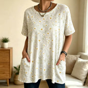 Comfy White Tunic with Pockets for Mature Women