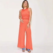 Summer Chic 2-Piece Set: Sleeveless Vest & Wide-Leg Pants