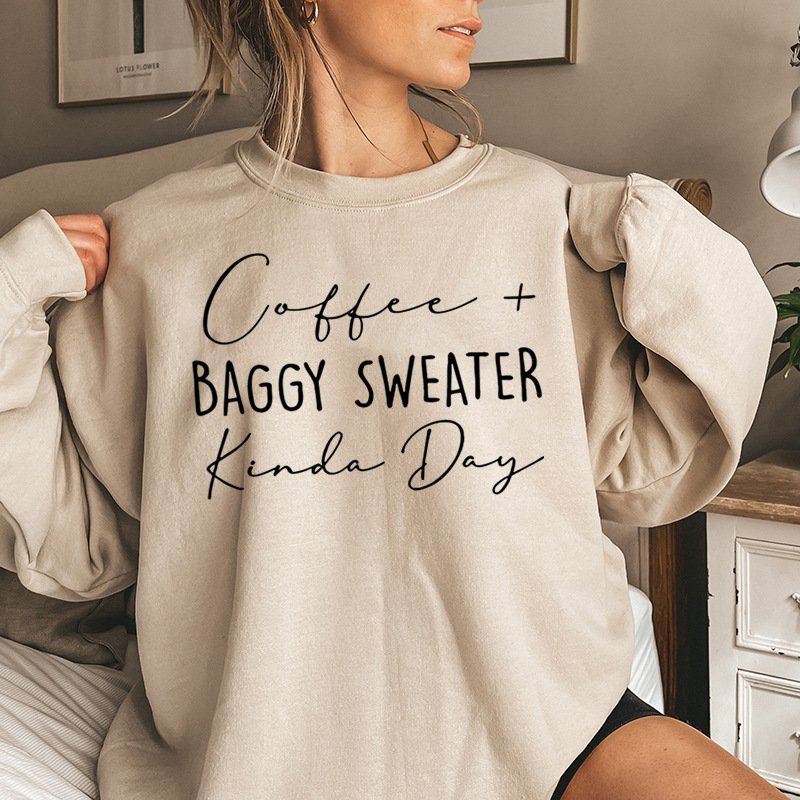Cozy Letter Print Sweatshirt for Women