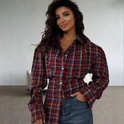 Asymmetrical Tie Front Long Sleeve Shirt for Women