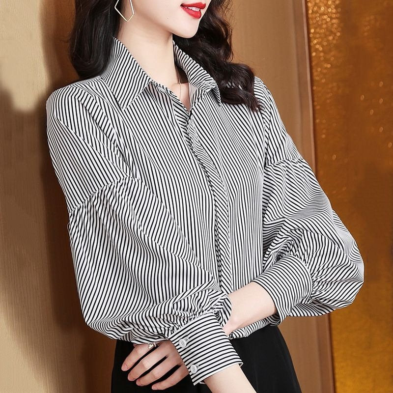 Elegant Long-sleeve Blouse - Western Chic Style
