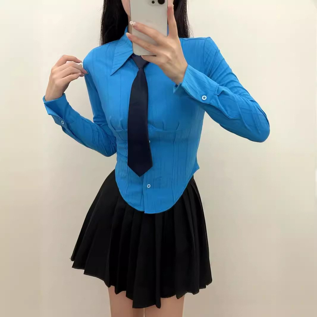Classic Long Sleeve Blouse for Women - Slim Fit & Comfortable