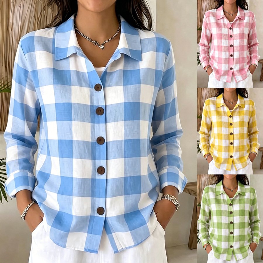 Cozy Plaid Long-Sleeve Shirt for Women
