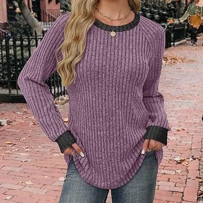 Casual Long Sleeve Pullover Top for Women