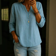 Classic Long-Sleeve Button-Down Top for Women